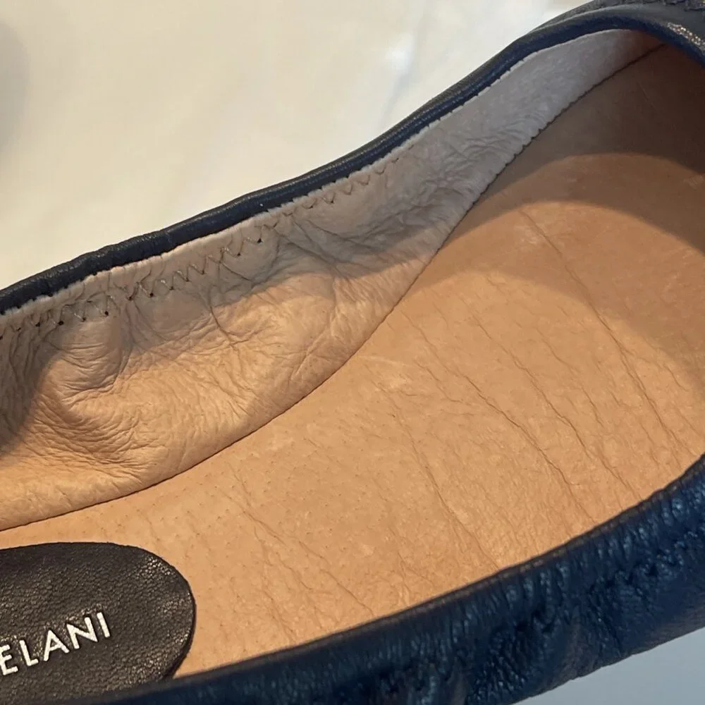 Antonio Melani Navy Blue Ballet Flats Women's Size 7.5‎ Leather Slip-ons Soft